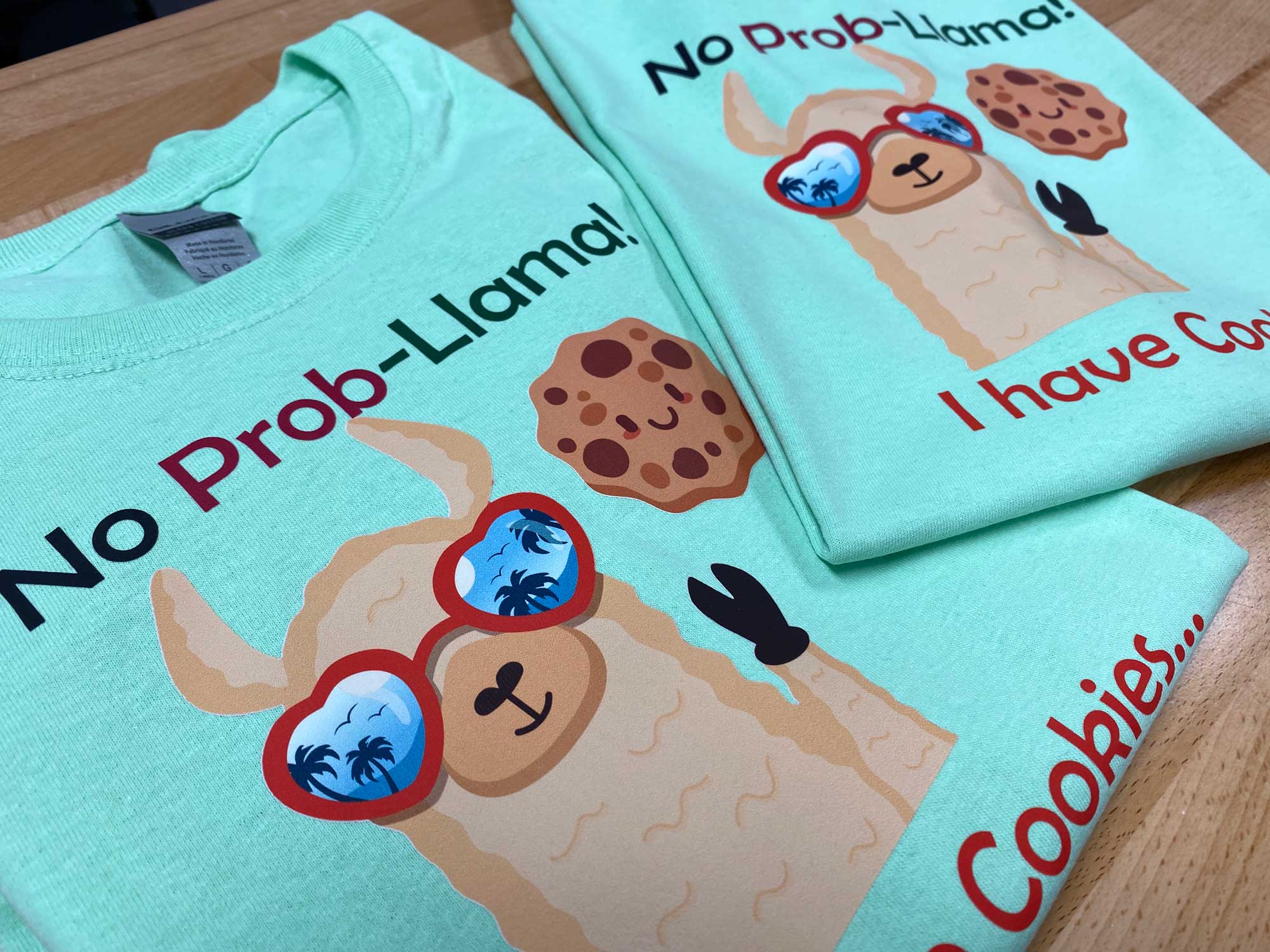Girl Scouts no Prob-Llama tee shirt